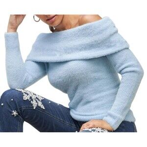 Boston Proper Plush Pullover Long Sleeve Sweater Color Kentucky Blue Size XLarge